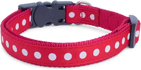 Petface Cherry/White Dots Dog Collar Small
