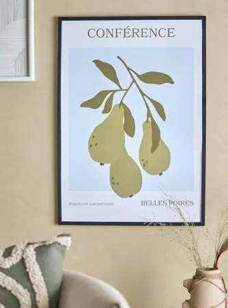 Poire Illustration w/ Frame, Black, P - image 2