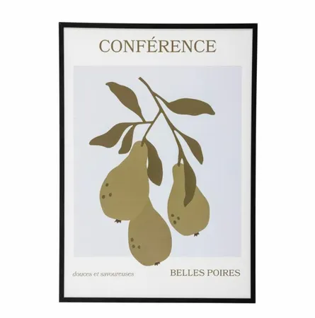 Poire Illustration w/ Frame, Black, P - image 1