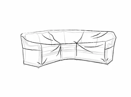 Curved Corner Sofa Set Cover Khaki - image 2