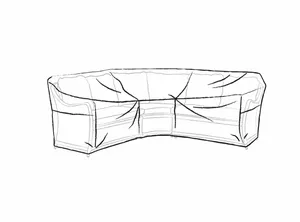 Curved Corner Sofa Set Cover Khaki - image 2