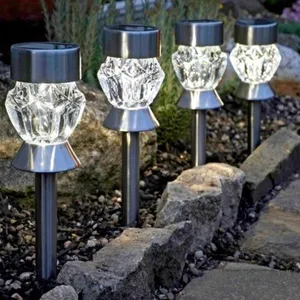 Smart Garden Crystal Stainless Steel Stake Light 4pc Carry Pack