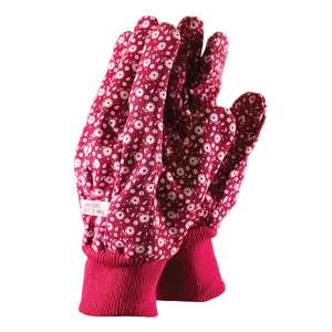 T&C Cotton Grip Gloves Red Medium