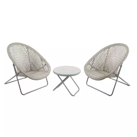 TOBS Faux Rattan Folding Low Lounge Set