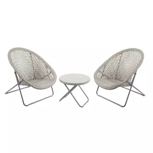 TOBS Faux Rattan Folding Low Lounge Set