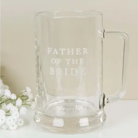W B & Co Amore Glass Tankard Father of the Bride