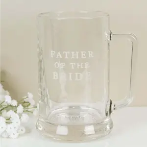 W B & Co Amore Glass Tankard Father of the Bride