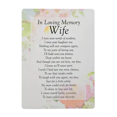 W B & Co Graveside Memorial Cards - In Loving Mem Wife