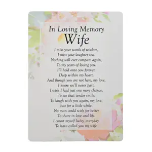 W B & Co Graveside Memorial Cards - In Loving Mem Wife