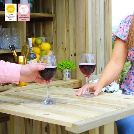 ZOL Garden Bar & 2 Stool Set - image 5