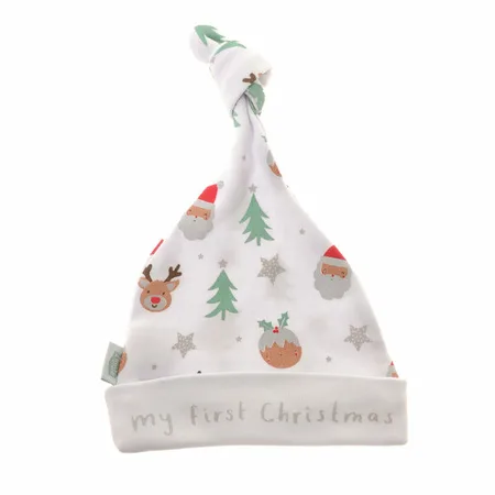 My First Christmas White Cotton Hat
